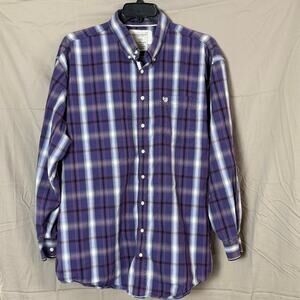 Panhandle rough stock shirt, men’s XXL button-down purple plaid